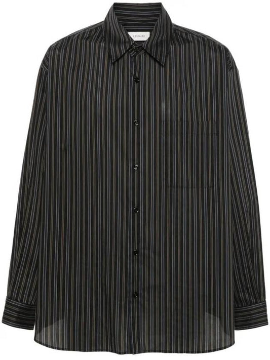 Striped Long Sleeve Shirt Black - LEMAIRE - BALAAN 1