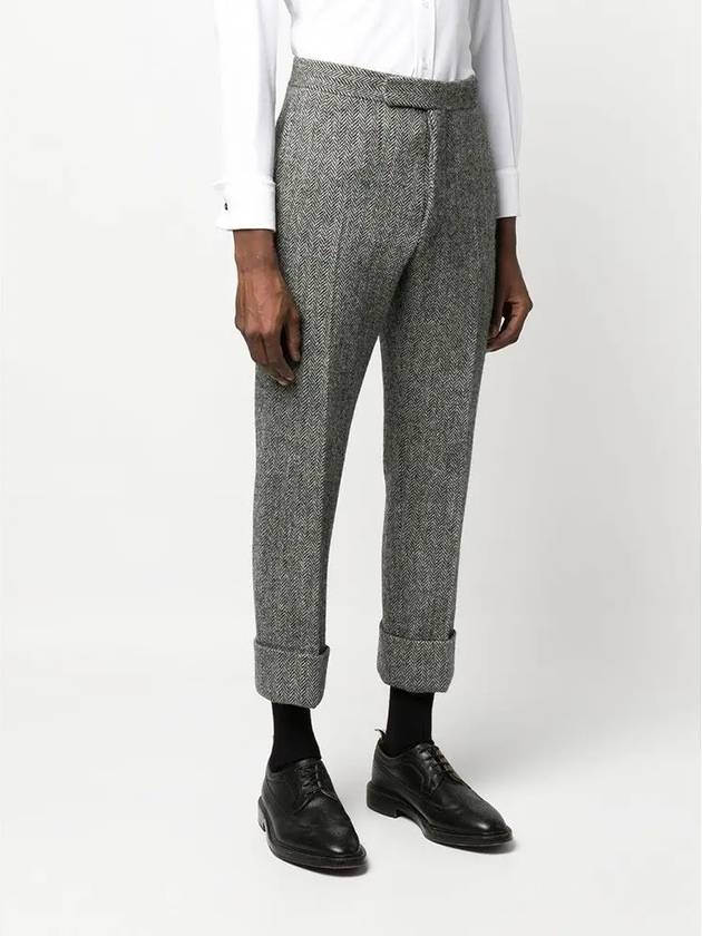 Men's Herringbone Backstrap Straight Pants Grey - THOM BROWNE - BALAAN 5