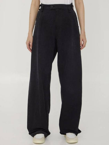 Minimal Cargo Wide Pants Black - BALENCIAGA - BALAAN 1