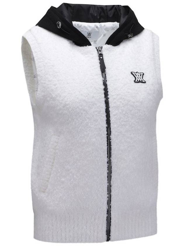 Official W HOODIE KNIT ZIP UP VEST WH - ANEWGOLF - BALAAN 4