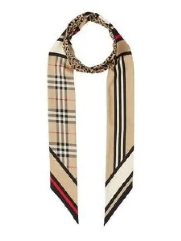 Montage Print Silk Skinny Scarf Archive Beige - BURBERRY - BALAAN 2