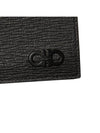 Double Gancini Leather Card Wallet Black - SALVATORE FERRAGAMO - BALAAN 7