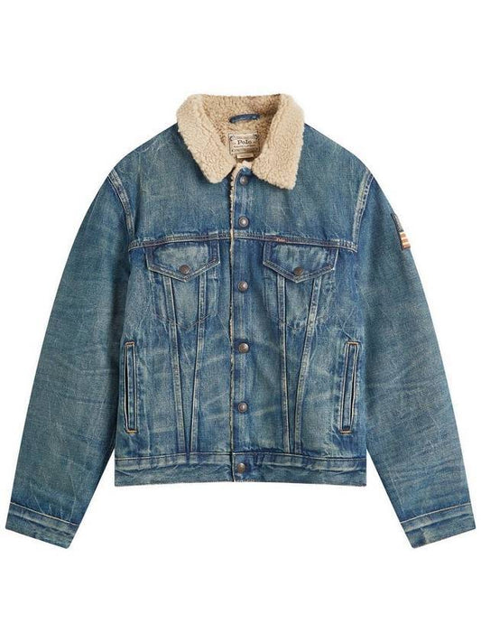 Fleece Line Trucker Denim Jacket Blue - POLO RALPH LAUREN - BALAAN 1