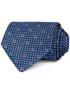 Gancini Print Silk Tie Navy Blue - SALVATORE FERRAGAMO - BALAAN 6