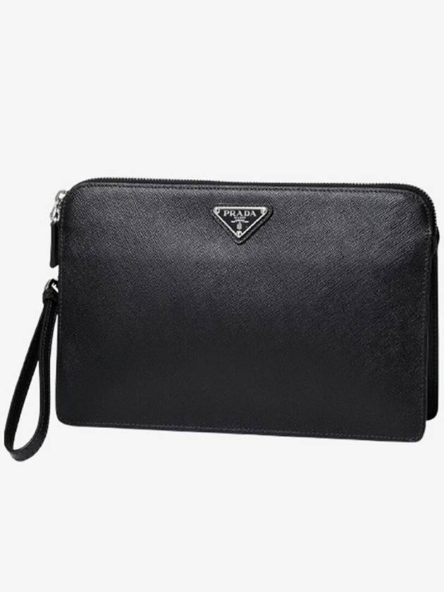 2VF056 OOI 9Z2 F0002 Saffiano leather clutch bag - PRADA - BALAAN 1