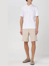 Embroidered Logo Cotton Short Sleeve Polo Shirt White - BRUNELLO CUCINELLI - BALAAN 4