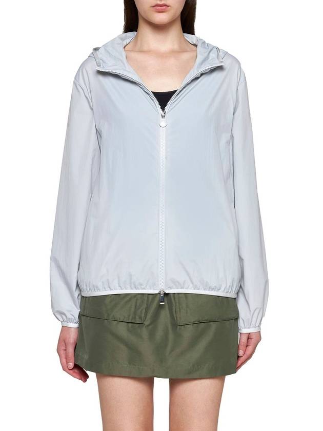 Fegeo Logo Patch Zip Up Hoodie Light Blue - MONCLER - BALAAN 4