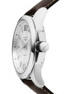 Men's Conquest Leather Watch Silver Brown - LONGINES - BALAAN 4