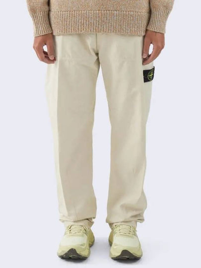 Wappen Gabardine Chino Straight Pants Beige - STONE ISLAND - BALAAN 2