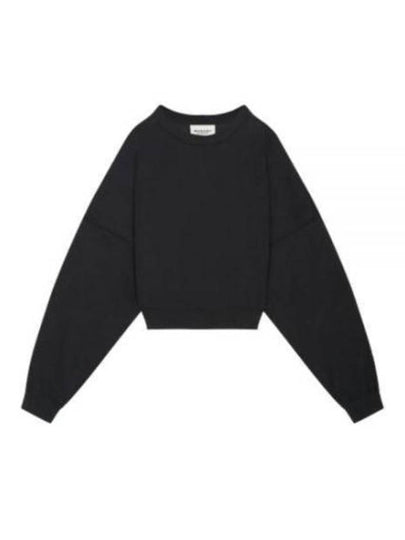 Sheila Cropped Cotton Sweatshirt Black - ISABEL MARANT - BALAAN 2