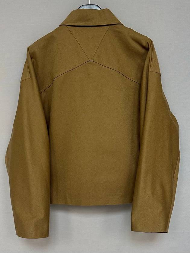 Chest triangle patch cotton zip up shirt jacket 105 - BOTTEGA VENETA - BALAAN 4