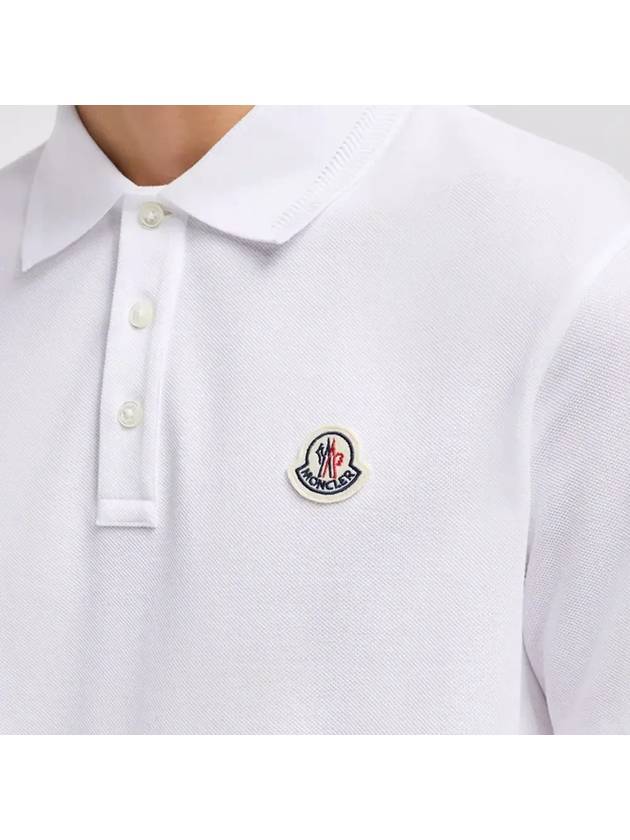 Logo Patch Short Sleeve Polo Shirt White - MONCLER - BALAAN 6