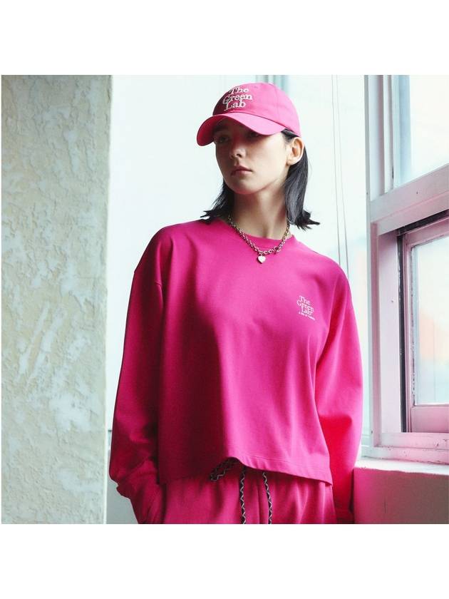 Essential Crop Long Sleeve T-Shirt Pink - THE GREEN LAB - BALAAN 7