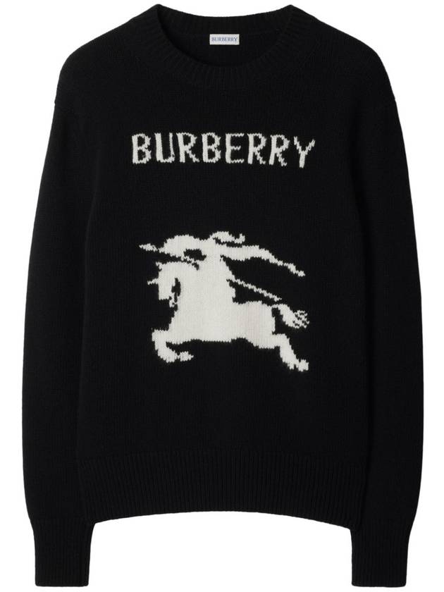 EKD Crew Neck Wool Cashmere Knit Top Black - BURBERRY - BALAAN 2