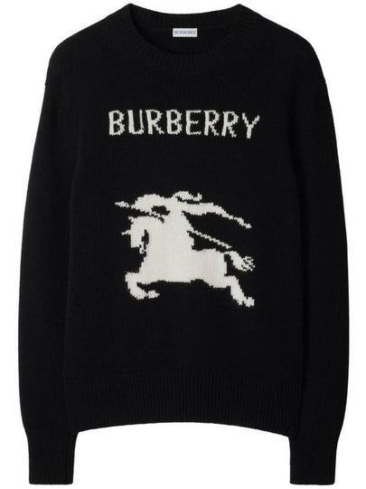 EKD Crew Neck Wool Cashmere Knit Top Black - BURBERRY - BALAAN 2