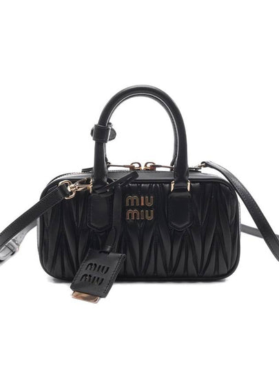 Arcadie Matelassé Mini Tote Bag Black - MIU MIU - BALAAN 2