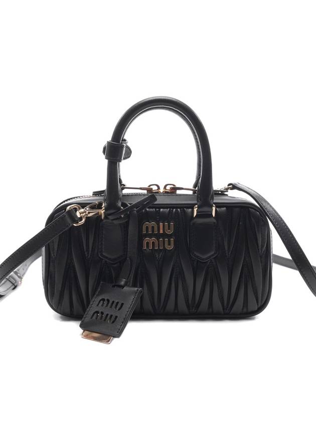 Arcadie Matelassé Mini Tote Bag Black - MIU MIU - BALAAN 3