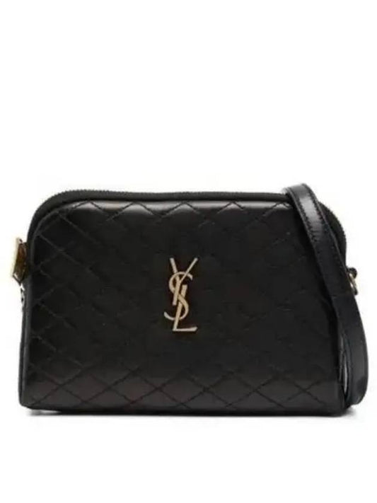 Gaby Quilted Lambskin Chain Cross Bag Black - SAINT LAURENT - BALAAN 2