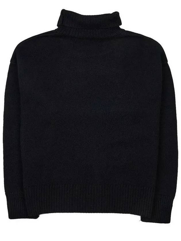 Intarsia Heart Logo Turtleneck Black - AMI - BALAAN 3