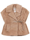 Abbavo Teddy Alpaca Short Vest Beige - MAX MARA - BALAAN 11