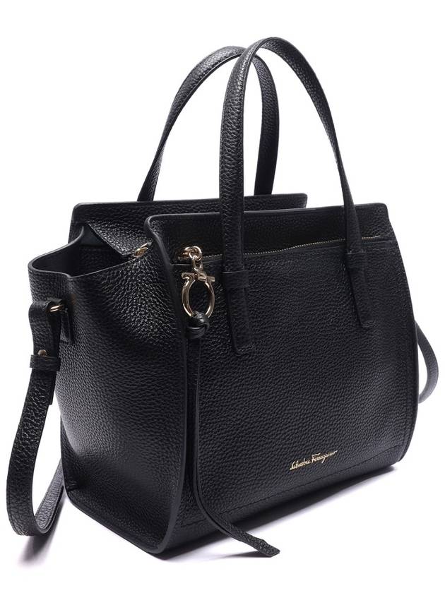 Amy Double Small Tote Bag Black - SALVATORE FERRAGAMO - BALAAN 4