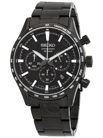 Seiko Chronograph Quartz Black Dial Men's Watch SSB415P1 - SEIKO - BALAAN 1