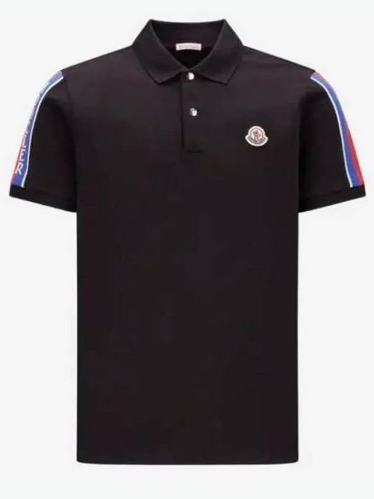 8A00020 899UR 999 Logo Patch Stripe Short Sleeve Pique 661215 - MONCLER - BALAAN 1