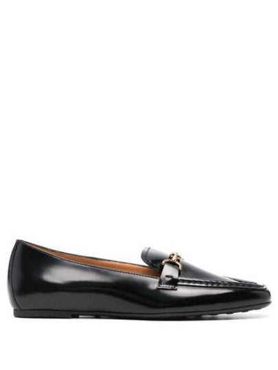 T Logo Horsebit Leather Loafers Black - TOD'S - BALAAN 2