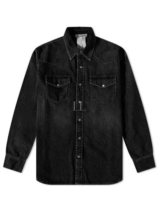 Karty Denim Long Sleeve Shirt Black - ACNE STUDIOS - BALAAN 2