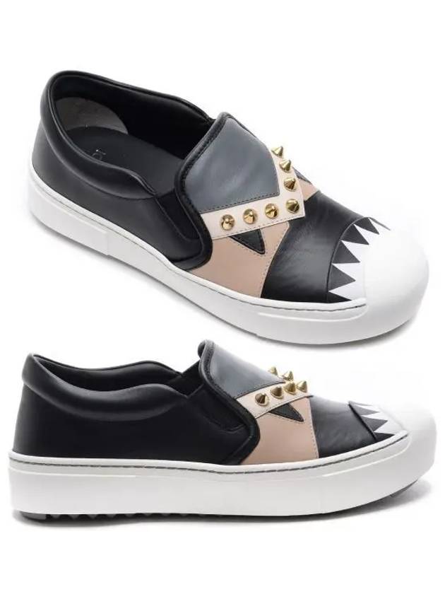 Studded Monster Slips-On Black - FENDI - BALAAN 2