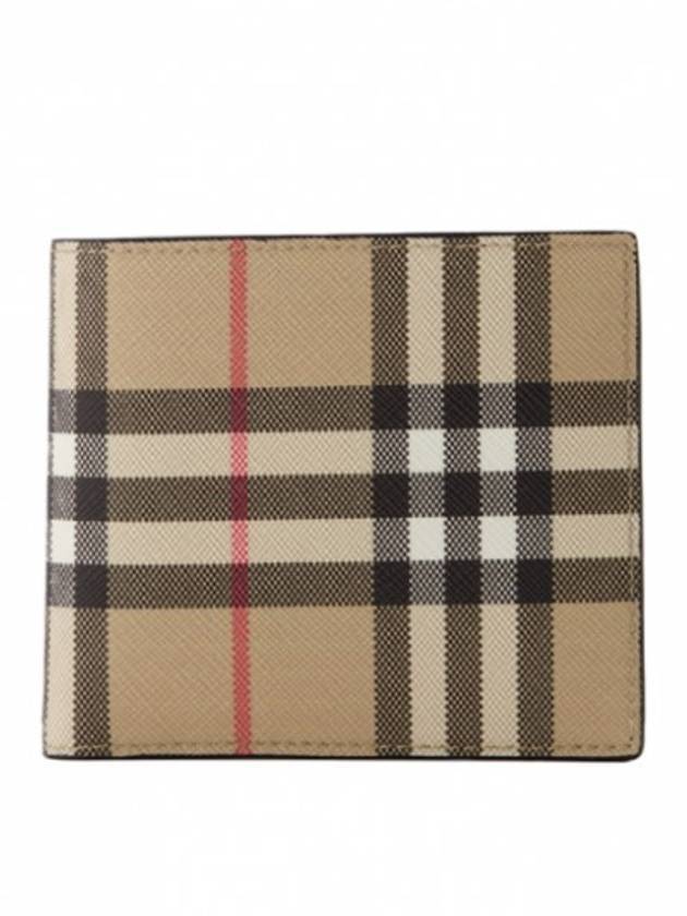 Coin Pocket Check Bicycle Wallet Brown - BURBERRY - BALAAN.