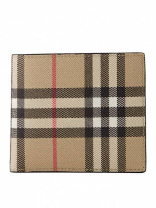 Coin Pocket Check Bicycle Wallet Brown - BURBERRY - BALAAN.