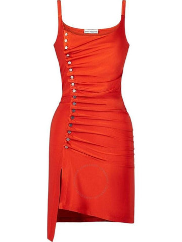 Rabanne Ladies Paprika Draped-Panel Sleeveless Dress, Brand Size 36 (US Size 4) - PACO RABANNE - BALAAN 1