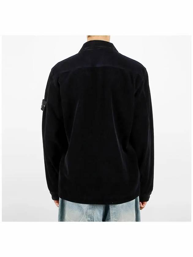 Organic Cotton Corduroy Zip-Up Jacket Navy - STONE ISLAND - BALAAN 5