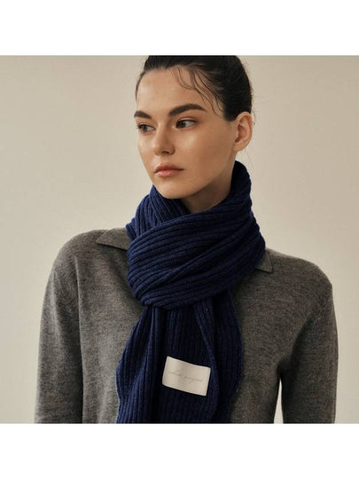 Mini Wool Knit Muffler Navy - WHITE PROJECT - BALAAN 2