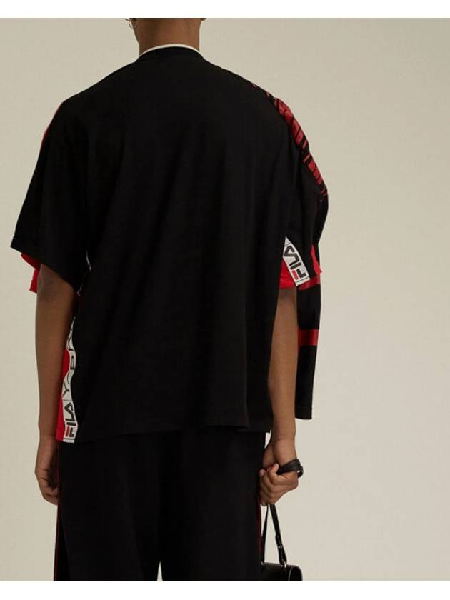 Fila Stripe Short Sleeve T-Shirt Red Black - Y/PROJECT - BALAAN 4