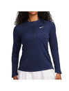 Women's Dri Fit UV Advantage Half Zip Long-Sleeve T-Shirt Navy - NIKE - BALAAN 1