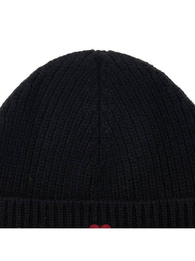 Heart Logo Wool Beanie Black - AMI - BALAAN 8