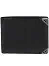 Gancini Leather Half Wallet Black - SALVATORE FERRAGAMO - BALAAN.
