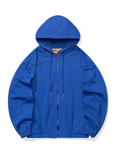 Drop Shoulder Zip-Up Hoodie Blue - BATTRACT - BALAAN 2