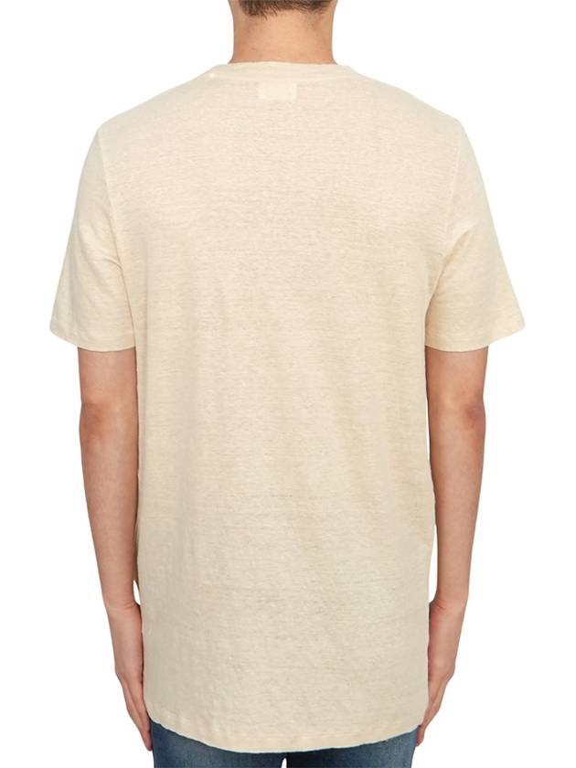 Karman Logo Linen Short Sleeve T-Shirt Ecru - ISABEL MARANT - BALAAN 4