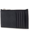Weaving Pattern Zipper Card Wallet Black - BOTTEGA VENETA - BALAAN 3