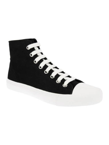 7 Prada Men s Logo Canvas High Top Sneakers Black - PRADA - BALAAN 1