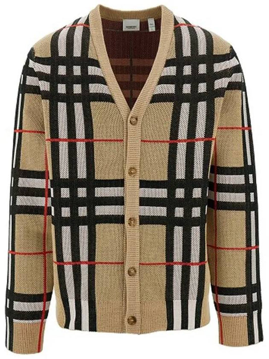 Check Technical Cotton Blend Cardigan Archive Beige - BURBERRY - BALAAN 2