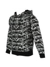 Pattern Cotton Zip-Up Hoodie Black - MARCELO BURLON - BALAAN 1