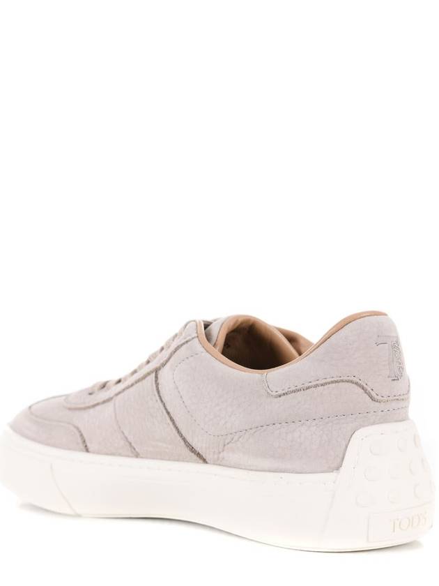 Embossed Logo Grained Leather Low Top Sneakers Light Grey - TOD'S - BALAAN 5