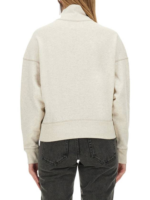 Ross Stand-Up Collar Short Cotton Sweatshirt Ecru - ISABEL MARANT ETOILE - BALAAN 4