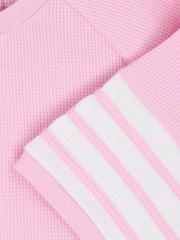 Waffle 4 Bar Armband Short Sleeve T-Shirt Pink - THOM BROWNE - BALAAN 5