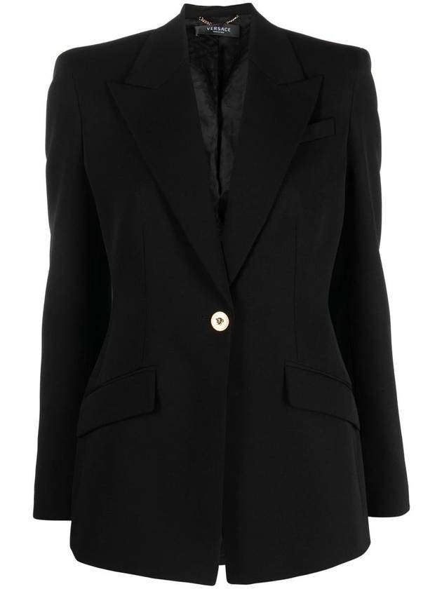 Women's Medusa Single-breasted Blazer Jacket Black - VERSACE - BALAAN 2