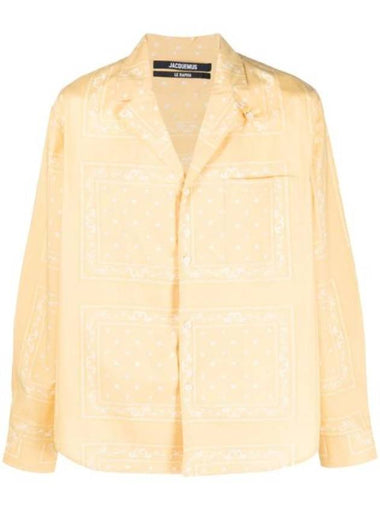 La Chemise Luis Paisley Print Long Sleeve Shirt Yellow - JACQUEMUS - BALAAN 1